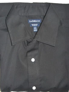 NEW CROFT & BARROW BLACK LONG SLLEVE BUTTON-UP CLASSIC SHIRT M 32/33 - Picture 1 of 2