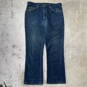 True Vintage 70s Lee Riders Denim Jeans Union Made in USA Talon Brass Zip 33x29 - Picture 1 of 11