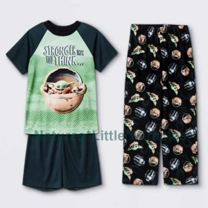Baby Yoda Boys Pajamas Star Wars The Mandalorian Size S M L Shirt Pants Shorts - Picture 1 of 3