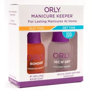 Orly Manicure Keeper For Lasting Manicures At Home Duo Base+Top Duo Sale 0.6 oz - Picture 1 of 1
