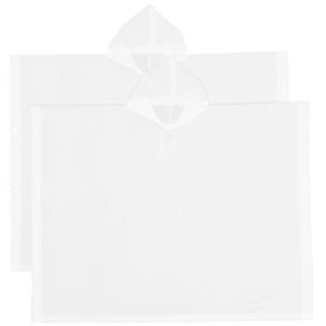 2 pcs Portable Rain Ponchos Reusable Raincoat with Hoods Adult Raincoat for - Picture 1 of 12