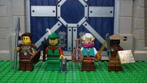 4 Custom LEGO Fantasy/Medieval Minifigures - Fighter, Archer, Bard, Pathfinder - Picture 1 of 15