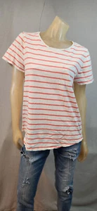 GAP Pink Round Neck Striped Pocket T Shirt Top Blouse Short Slv XL XLARGE USED - Picture 1 of 5