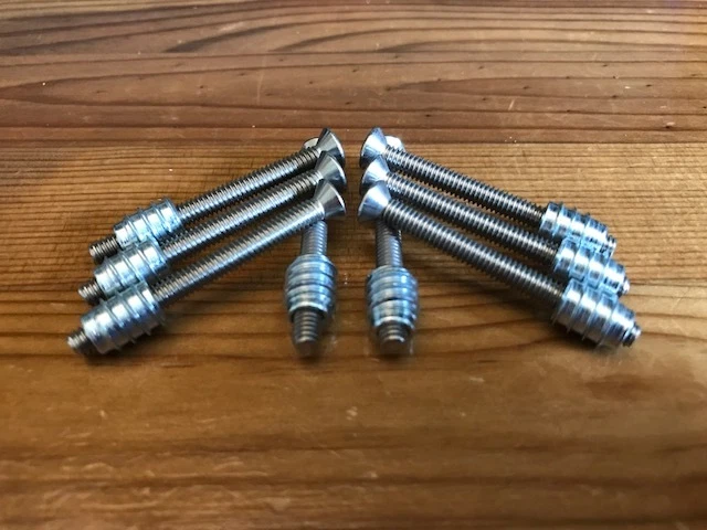 8 Guitar Neck Threaded STEEL INSERTS+Stainless Oval head screws BEST DEAL *USA* - Image 1 of 1