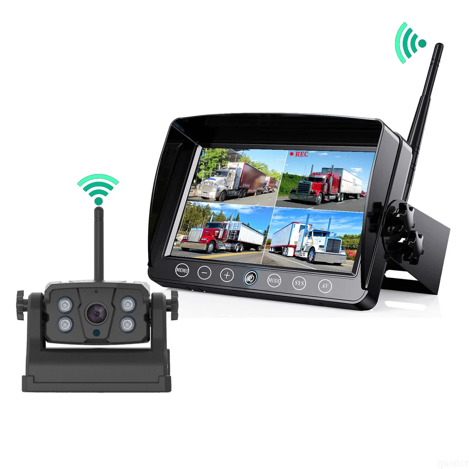 Wireless 7" Monitor Magnetic Trailer Hitch Rear View Camera Plug&Play Caravan RV - Image 1 of 4