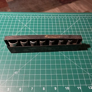 Vint. Craftsman Metric Shallow 7 PC Socket Set 1/2 Dr 12 Pt USA w/Tray V ser - Bild 1 von 7