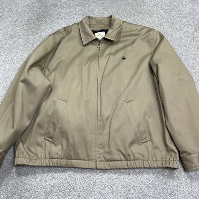 Brooks Brothers Jacket Mens XL Tan Sport Outerwear Bomber Lined Zip Wool Nylon - Image 1 of 4