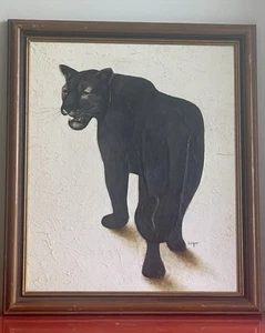 "Giclee retro negro con textura sobre lienzo firmado Cooper 24"" x 27,5"" enmarcado" - Imagen 1 de 5