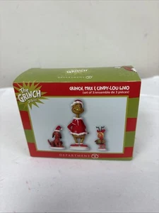 Department 56 Grinch Max And Cindy-Lou Who 3 Piece Figurine Set 804152 ~ New - Picture 1 of 3
