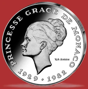 1982 Monaco 10 Francs Grace Kelly Princesse de Monaco Silber 950 BU CoA OVP - Bild 1 von 6