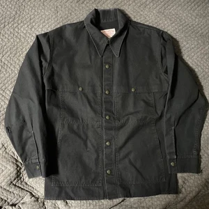 C.C. Filson Co. Vintage Black Hunting Jacket Size M Cotton Button Front - Picture 1 of 8
