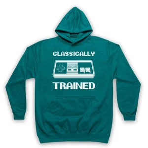 CLASSICALLY TRAINED VIDEO GAME NES RETRO ADULTS UNISEX HOODIE - Picture 1 of 11