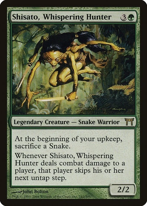 Shisato, Whispering Hunter 1x FOIL CHK MTG Champions Kamigawa Rare MINT green - Image 1 of 1