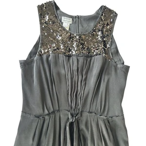 Philosophy Di Alberta Ferretti Dress UK14 XL US10 Black Silk Sequin Cocktail - Picture 1 of 4