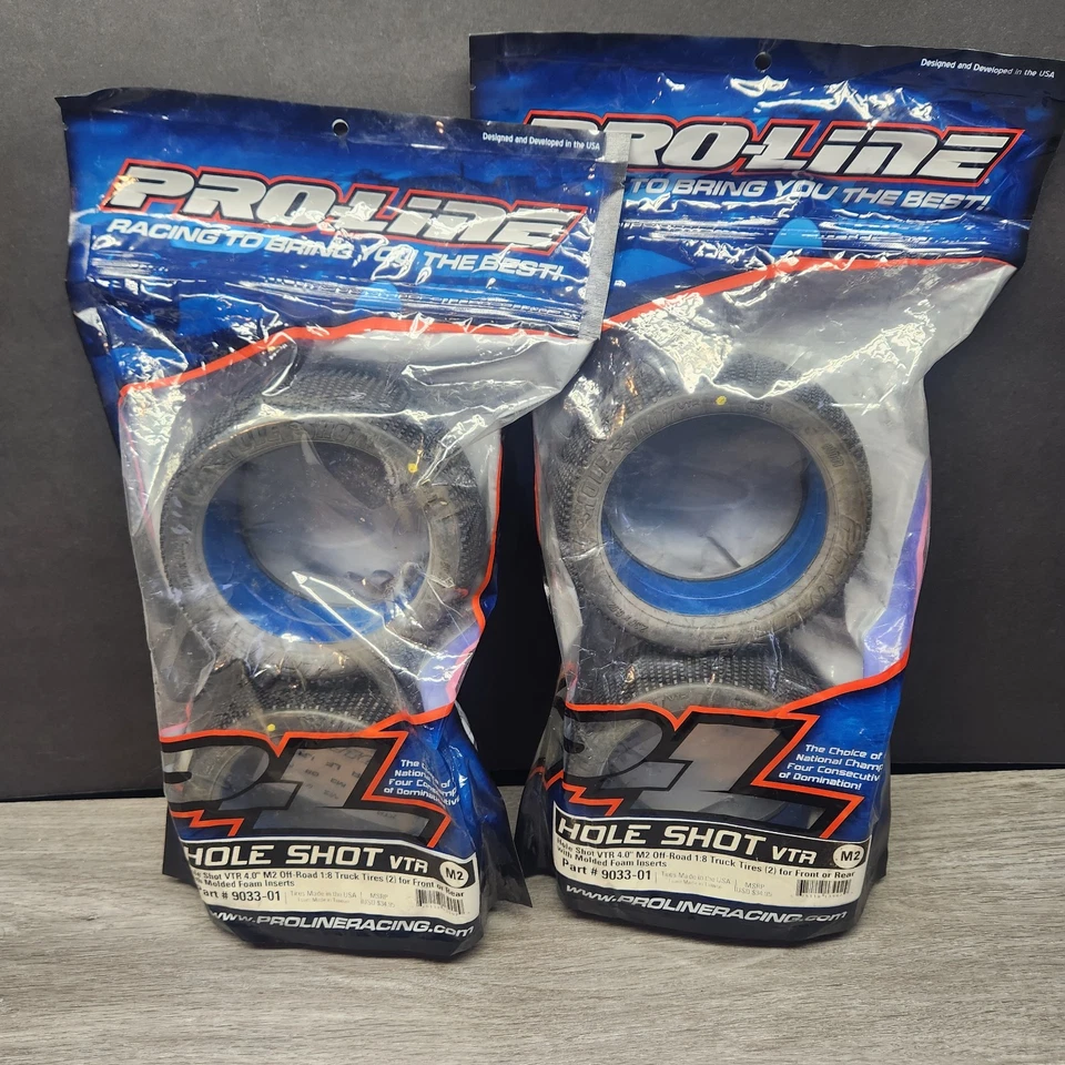 Pro Line 9033-01 Hole Shot VTR M2 4.0" 1/8 Truggy Tires w/ Foam - Image 1 of 4