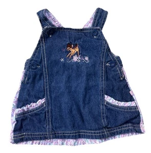 Disney Bebé 0-3 Meses Bambi Denim Jersey Vestido Pastel Floral Volantes - Imagen 1 de 5
