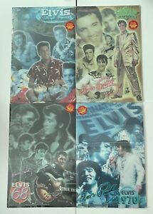 Ensemble complet d'affiches 3D Elvis Presley NEUF/SCELLÉ 17,5"" x 11,5"" holographique