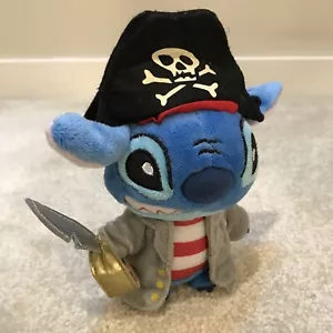Disney Lilo & Stitch Pirata Sombrero Negro 7.5" Peluche Juguete Suave Peluche Figura - Imagen 1 de 11