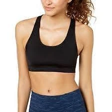 Ideology Lace-Up Back Racerback Seamless Mid-Impact Sports Bra Xs/Black - Image 1 of 4