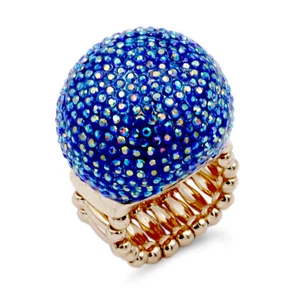 Anillo elástico de cóctel con estrás de bola de nieve lavencioso anillo de fiesta para mujer - Imagen 1 de 24