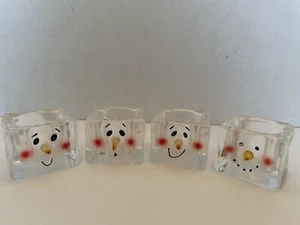 Department 56 Set Of 4 Snowman Votive Candle Holders - Picture 1 of 4