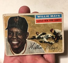 Vintage 1956 Topps Willie Mays New York Giants # 130 MLB Baseball Card