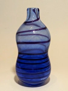 Kosta Boda Gunnel Sahlin Blue Bottle Vase — Joy Range 89152 - Picture 1 of 8