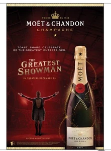 Moet And Chandon “The Greatest Showman” Movie Promo Poster. 24 By36inch - Picture 1 of 2