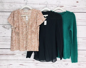 SET 3-Ann Taylor LOFT Größe S Langarm Strick Pullover kurze Bluse Shirt Top Neu mit Etikett - Bild 1 von 11
