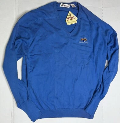 Редкий новый винтажный Detroit Lions Антигуа толстовка свитер гольф v-образным вырезом L - Изображение 1 из 4