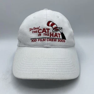 Vintage Dr Seuss The Cat In The Hat Youth White Baseball Cap Kid Film Crew 2003 - Picture 1 of 11