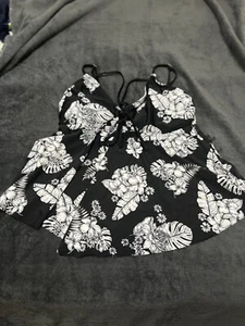 Neu ohne Etikett Tankini Oberteil tropische Blumen Gr. L - Bild 1 von 9