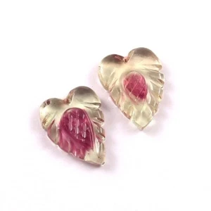 Loose Gemstone Natural Certified Bio Tourmaline Hand Carved Fancy Heart A982 - Picture 1 of 3