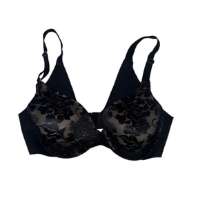 Reggiseno in pizzo nero nudo classico regolabile taglia 36B - Foto 1 di 7