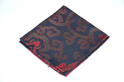 Lord R Colton Masterworks Pocket Square - Navy & Red Madness Silk - $75 New - Image 1 of 3