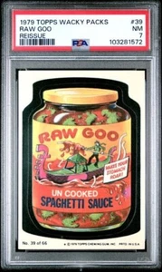 1979 Topps Wacky Packages RAW GOO Sauce Reissue STICKER Card # 39 Low Pop PSA 7 - Picture 1 of 2
