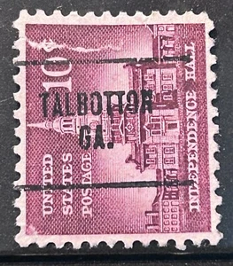 TALBOTTON, GEORGIA Precancel TYPE 704 10 Cent Independence Hall Stamp - Picture 1 of 1