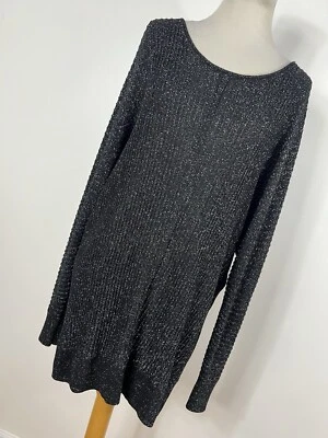 Suéter INC International Concepts XXL Negro Plata Ligero Cuello Redondo F3 Foto 1 de 4
