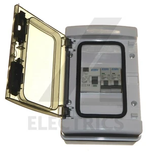 2 Way Garage Shed Camper Van Caravan Consumer Unit Fuse Box with RCD and 2 x MCB - Picture 1 of 5