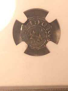 HUNGARY Queen Maria 1382 1395 Silver Denar NGC XF & SILVER 5C 1/4 POUND COIN LOT - Picture 1 of 7