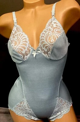 复古绿色泰迪 36B 液体皮肤腰带吊袜带尼龙身体套装塑身文胸 3#D — 第 1/4 张图片