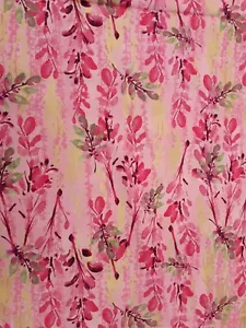 New Fabric Traditions 100% Cotton Fabric Pink/Gold/Green Abstract Floral Design - Picture 1 of 4