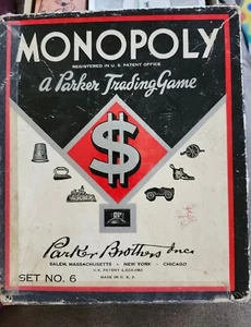 1948 Monopoly Teile ohne Brett etwas Geld - Bild 1 von 7
