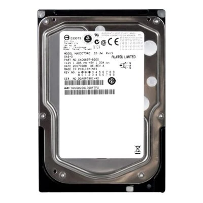 Hard Drive Fujitsu MAX3073RC 73GB 15000U/Min SAS 8MB Cache 3.5'' Inch - Image 1 of 3