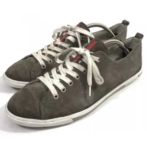 NEW Prada Men's Gray Suede Leather Lace Up Sneakers 6 EU 7 US - Picture 1 of 8
