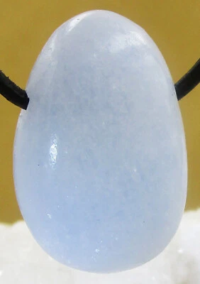 CALCIT BLAU    Trommelstein gebohrt   EDELSTEIN ANHÄNGER    Nr.14 - Bild 1 von 2