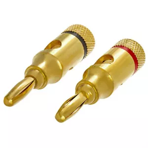 Altavoz de cobre chapado en oro tapones banana tipo tornillo abierto (12 a 24 AWG)-AVU - Imagen 1 de 5