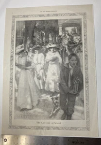 ANTIK Druckanzeige um 1910 Letzter Schultag Herman Pfeifer 11 x 16 Zoll - Bild 1 von 2
