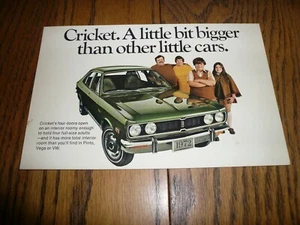 Tarjeta de correo Plymouth Chrysler 1972 de ventas de cricket - vintage - Imagen 1 de 2