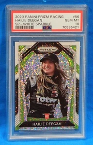 2020 Panini Prizm Racing # 56 Hailie Deegan RC PSA 10 #70595421 SP WHITE SPARKLE - Bild 1 von 2